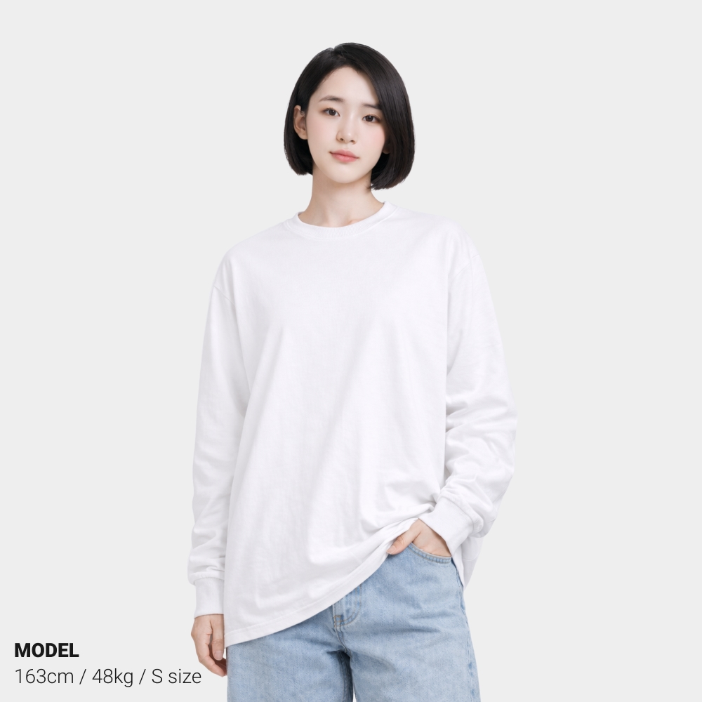 길단 18수 루즈핏 긴소매 티셔츠